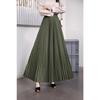 DX~~ New Drape Pleated Skirt Long Skirt Women's Early Spring New High-waisted Draped Skirt Spring and Autumn Color Skirt