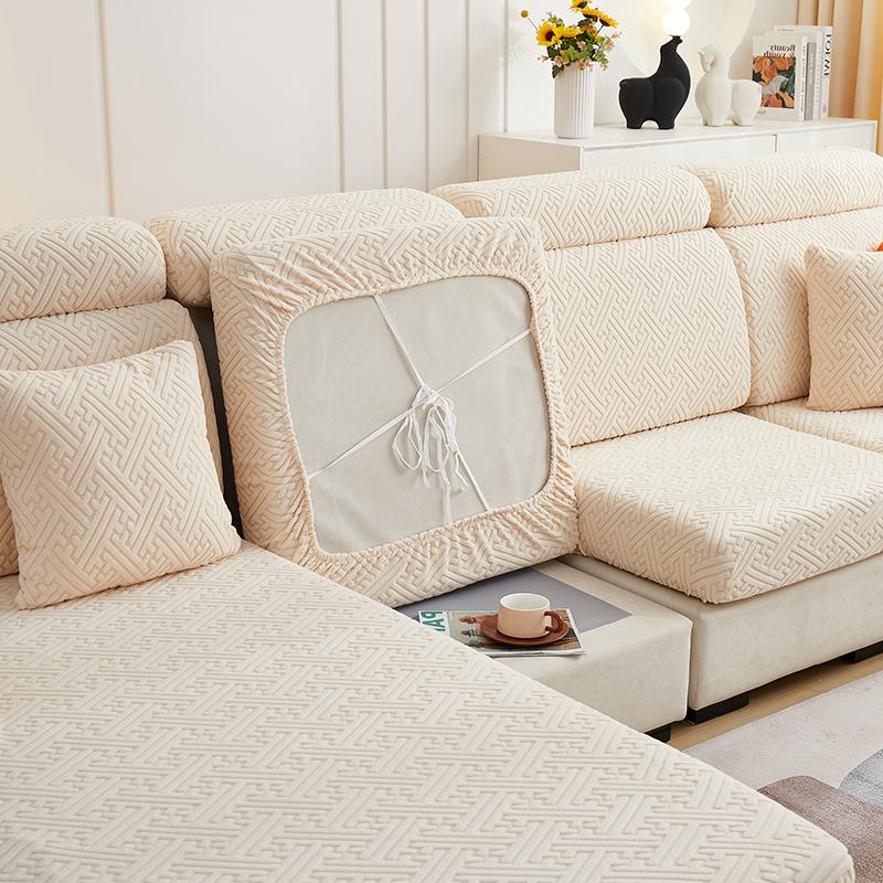 Jacquard Sofa Seat Cushion Cover For Living Room Pets Kids Mat Chair Cover Furniture Slipcover Stretch Removable Couch Cover