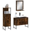 VidaXL Ensemble d'Armoires De Salle De Bain 3 Pcs, Armoires De Lavabo Avec Miroir, Placards De Rangement Toilette Intérieur, 3214351