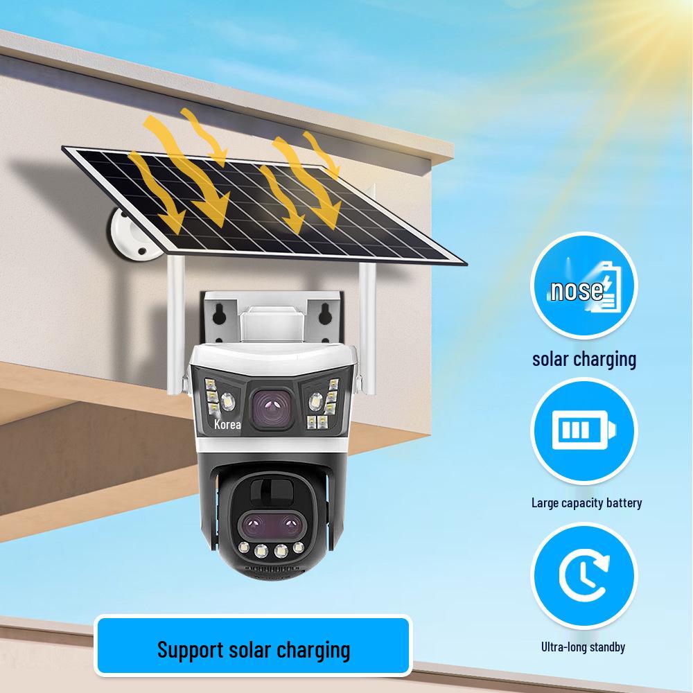 V380 HD Dual Lens 4G Solar Outdoor Waterproof Low Power Camera