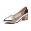 Модные женские туфли-лодочки Sweet Style на квадратном высоком каблуке Sadals Sequins с острым носком Весна и осень Элегантные женские туфли на мелкой подошве