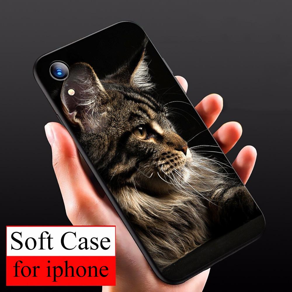 Чехол T145 с изображением кота мейн-куна для iPhone 13 12 Mini 11 Pro XS Max XR X 8 7 6 6S Plus 5 5S SE 2020
