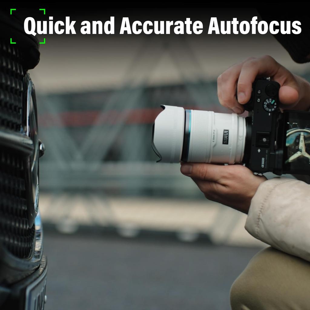 SIRUI Sniper 56mm Autofocus Wide Angle Camera Lens Lens, F1.2 APS-C (Z Mount, White)