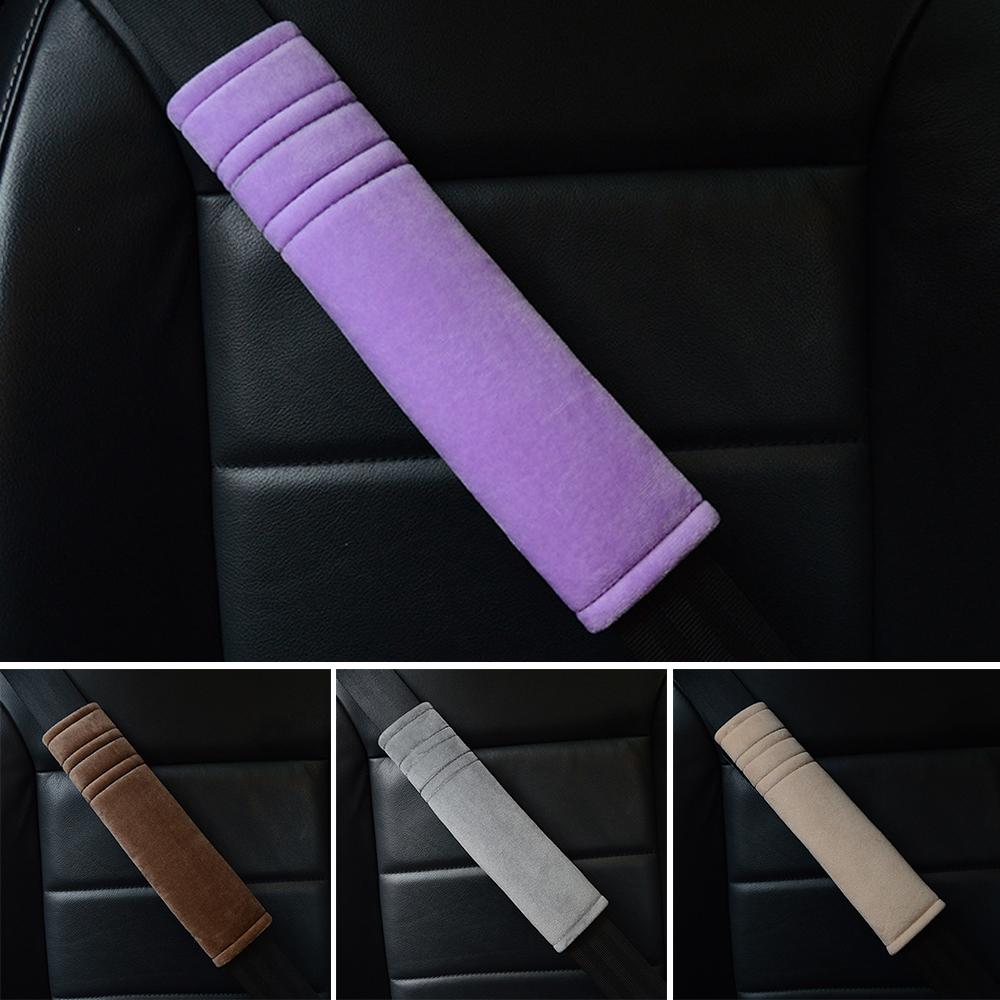 2Pcs Car Seatbelt Covers Velvet Shoulder Soft Plush Cushion Adjustable Belt Cover for Truck Backpack Straps Accessories