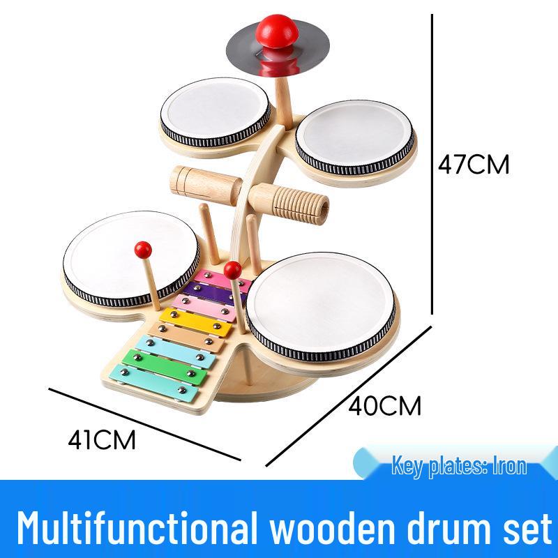 Kids' Multifunctional Wooden Drum Set: Early Education Music Toy for Girls & Boys