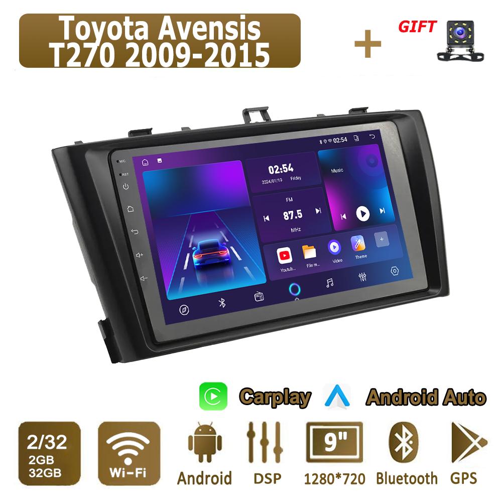Android Carplay автомобильное радио для Toyota Avensis T270 2009-2015 мультимедийный проигрыватель головное устройство стерео GPS навигация BT WIFI 4+64 ГБ