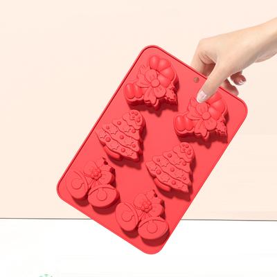 Рождественская форма для выпечки шоколада, антипригарная 3D силиконовая форма, самодельная форма для выпечки, форма для жевательных конфет для украшения торта