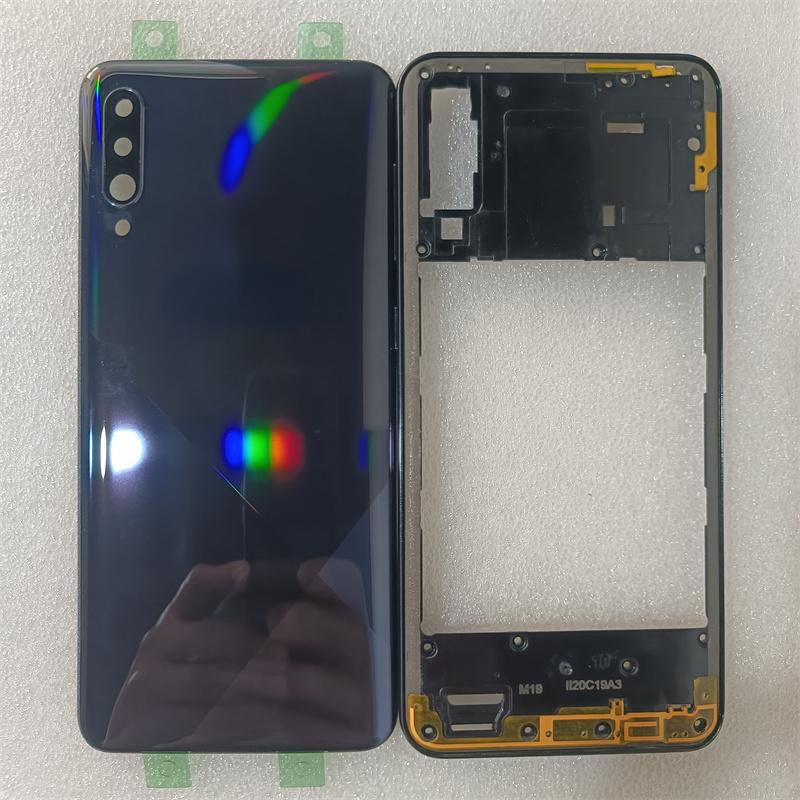 For Samsung Galaxy A30s A307 A307F A307G Full Housing Case Middle Frame + Battery Back Cover Rear With Camera Lens Replace