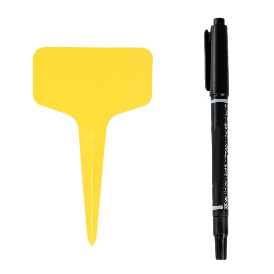 100 шт. Т-образные бирки для растений, садовые этикетки, пластиковые маркеры для растений, водонепроницаемые многоразовые этикетки для растений с маркером для наружного сада, рассады