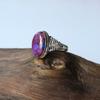 Кольцо с фиолетовой медной бирюзой, овальное кольцо с драгоценным камнем, кольцо из стерлингового серебра 925 пробы, кольцо с фиолетовой бирюзой, рождественский подарок, подарок на День святого Валентина,