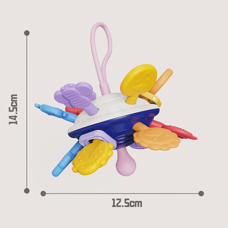 Монтессори детские игрушки 0 12 месяцев вращающаяся погремушка силиконовые игрушки для прорезывания зубов хватание мяча развивающая сенсорная игрушка для малышей