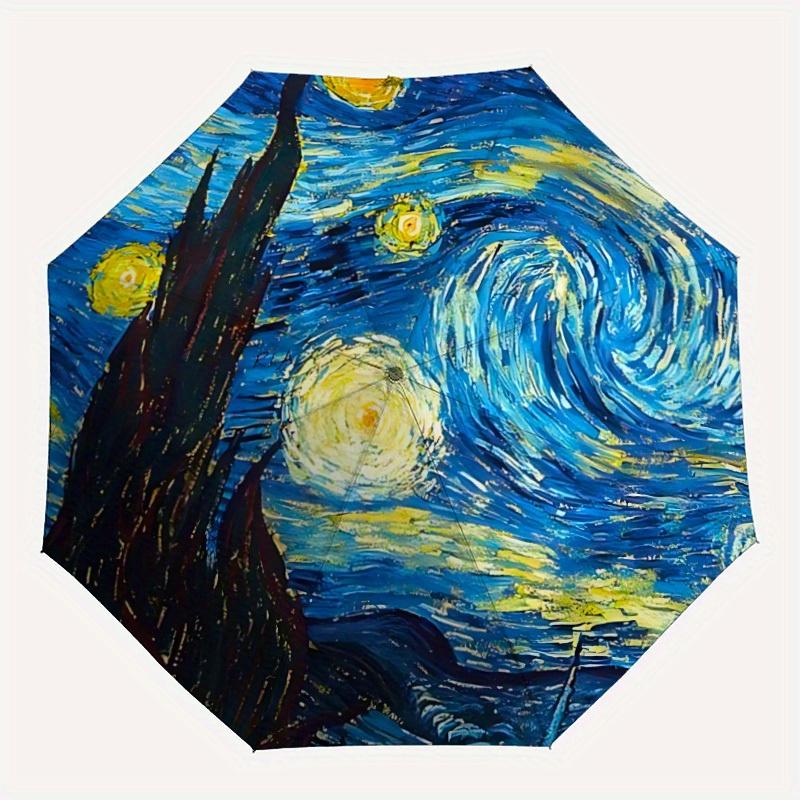 1pc Starry Night Sky, Automatic Open/close Folding Umbrella, Compact Portable Travel Umbrella,Durable Construction yy250814123
