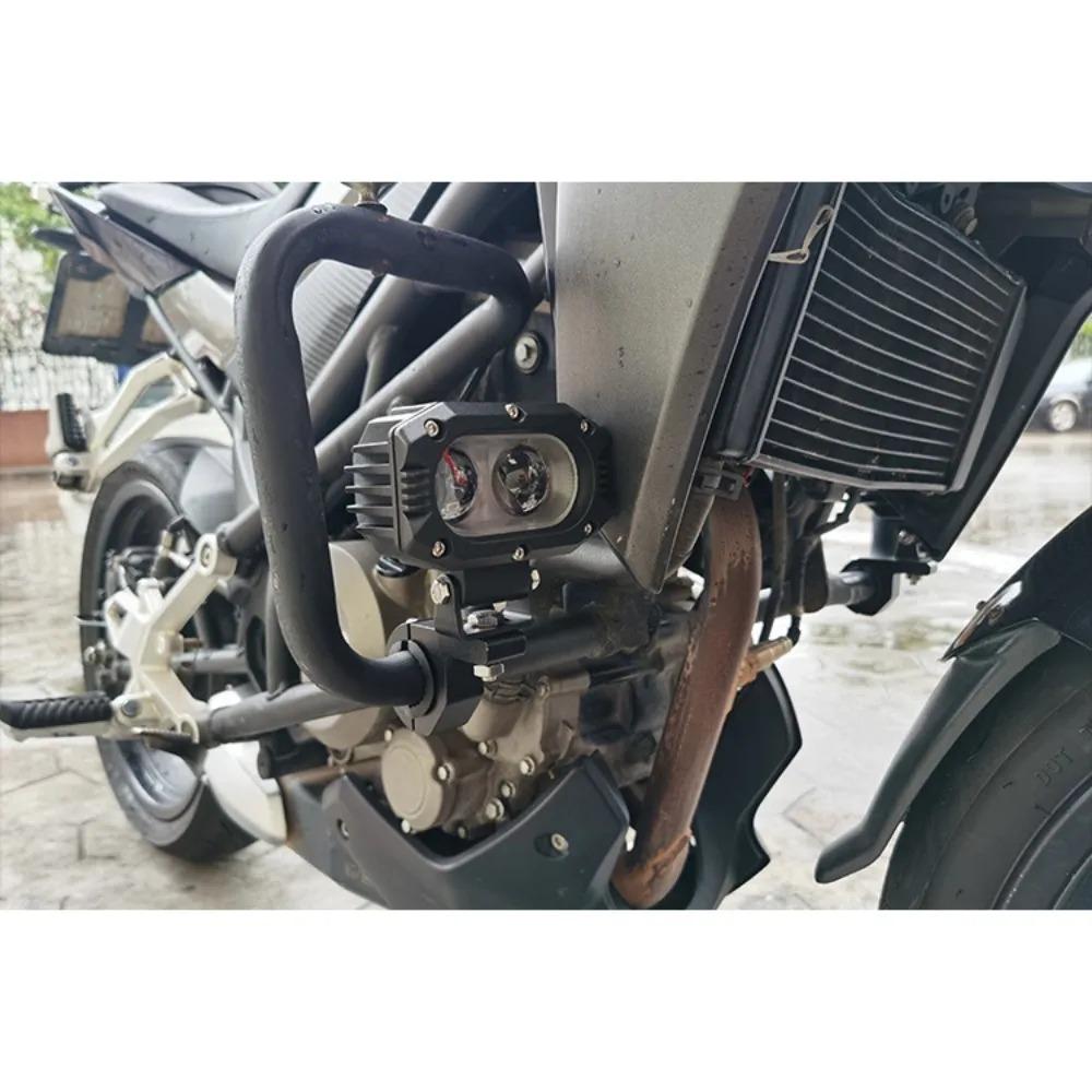 Motorcycle Spotlight Pipe Clamp, Bumper, External Spotlight Modification Bracket, Aluminum Alloy Small 69 Expansion Fixed Frame