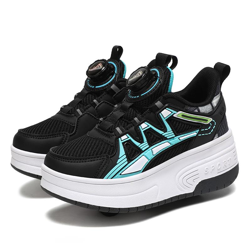 Обувь для роликовых коньков для мальчиков и подростков Съемные плоские туфли Колеса для роликовых коньков для девочек Кроссовки для детей