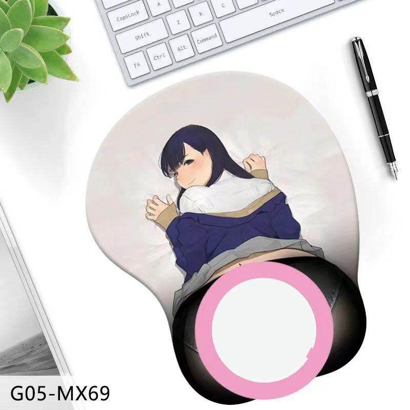 3D силиконовый коврик для мыши с анимационным персонажем, трехмерный коврик для мыши на запястье, ягодицы
