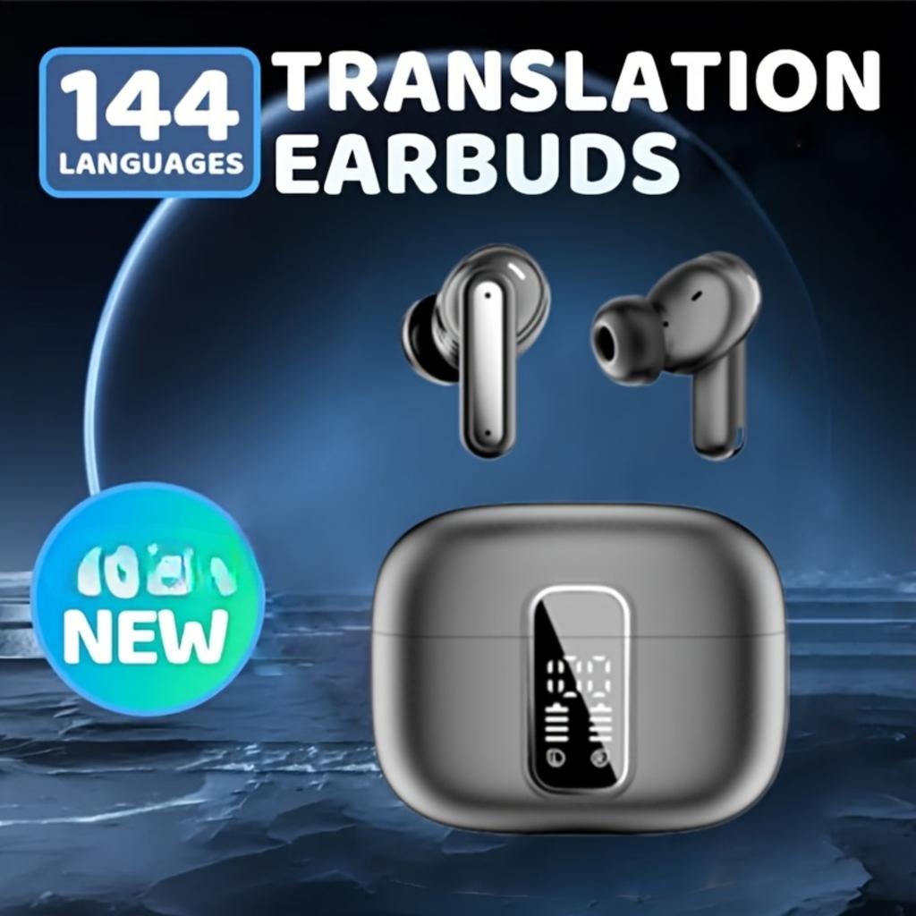 Шумоподавляющие наушники с ИИ-переводом на 144 языка, длительным сроком службы батареи, композитными мембранными динамиками с настоящим медным кольцом и усилением басов