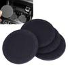 HINH 4pcs Car Non-Slip Drink Holder Coasters 70mm Diameter Black PVC Material Anti-Slip Flexible