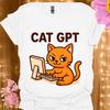 Футболка Cat GPT | смешная футболка с котом-технарем | игра слов про ИИ
