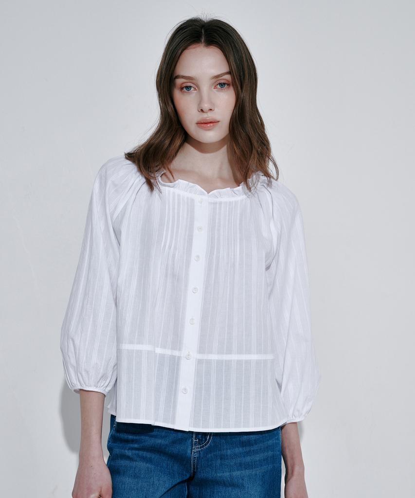 OCCUR Pleated Shirt Blouse