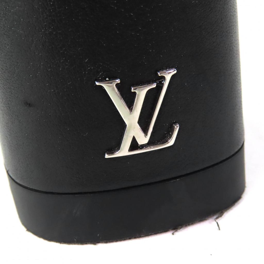 Great LOUIS VUITTON short boots LV logo Metal back zip leather shearling Women Used