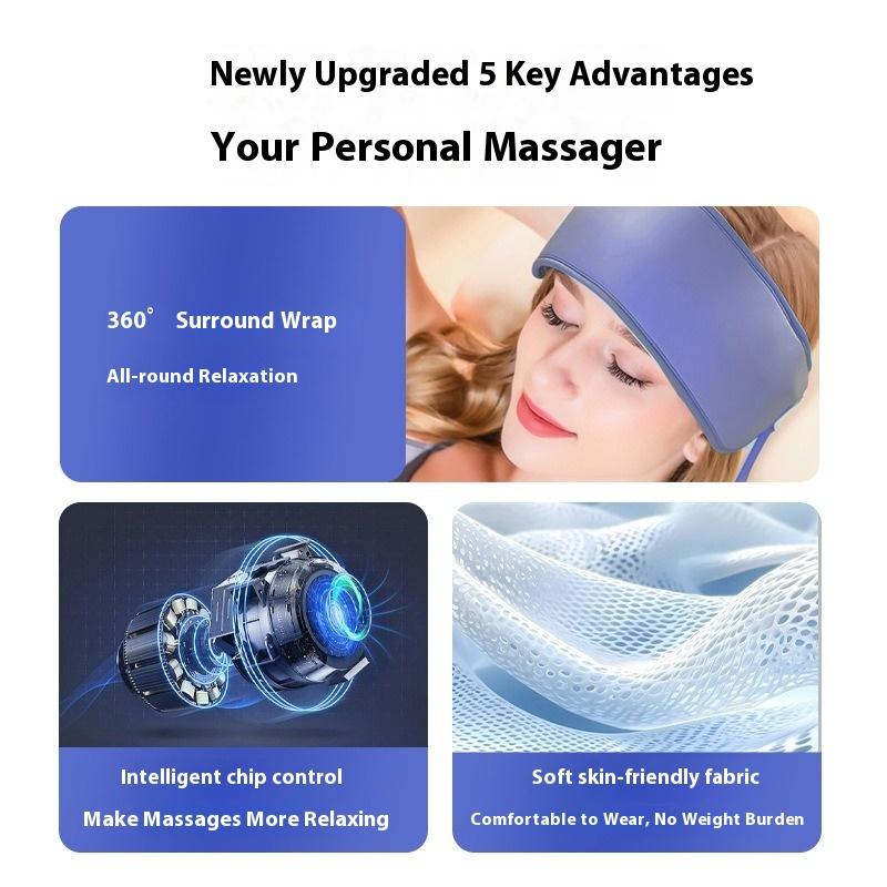 Массажер для головы прочищает меридианы, бытовой автоматический массажер с воздушной подушкой и разминанием для лба с горячим компрессом, артефакт для помощи сну