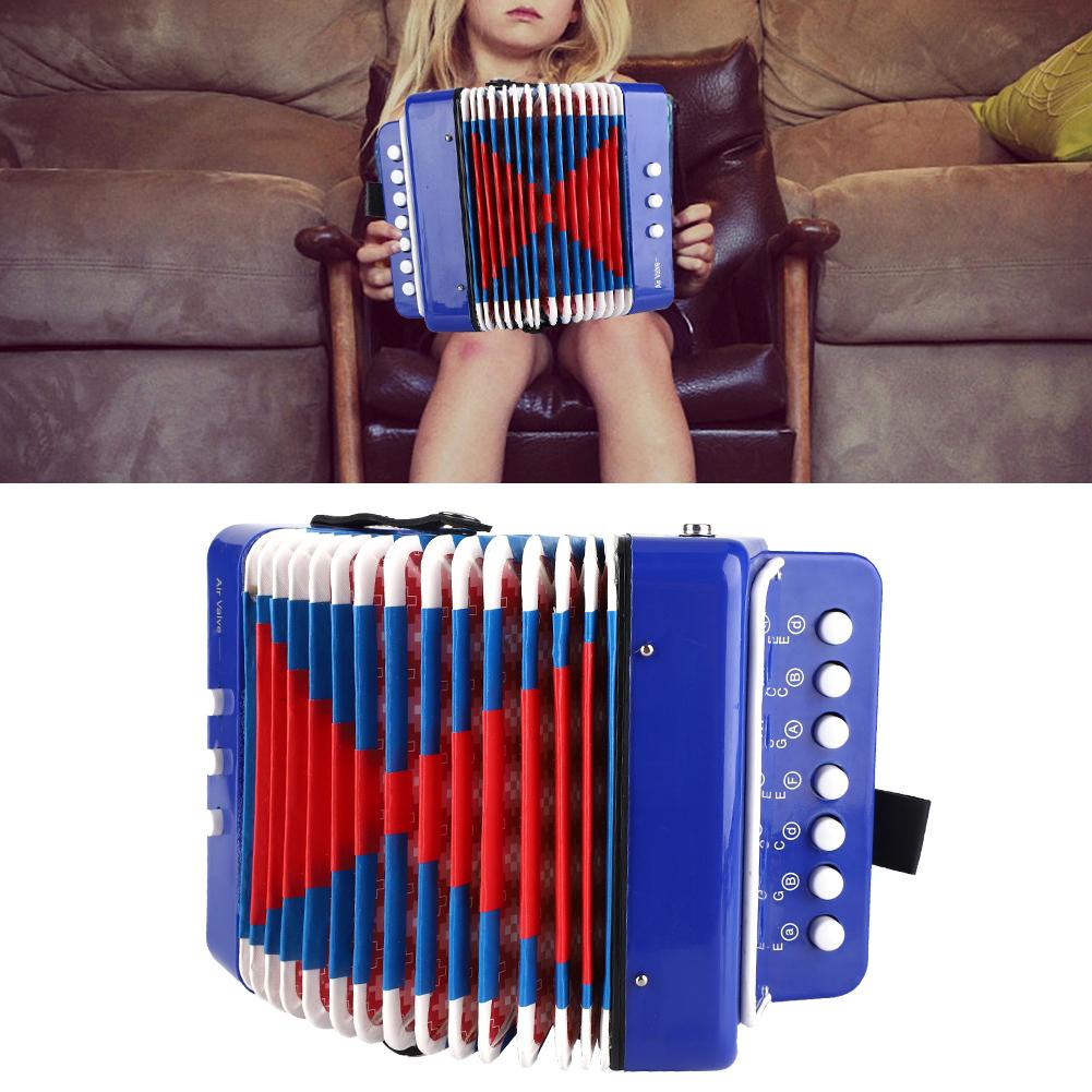 Детский 7-клавишный 2 бас-мини-маленький аккордеон, образовательный музыкальный инструмент, ритм-игрушка