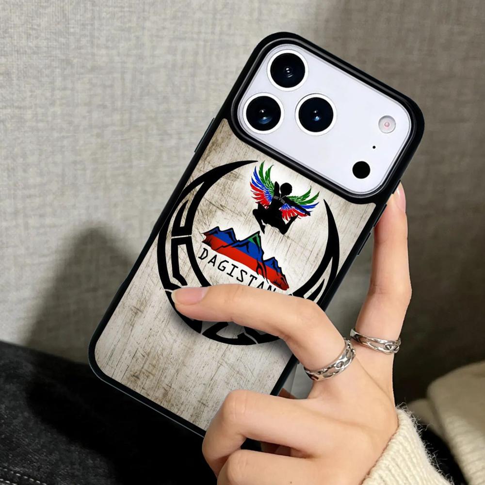 Чехол Case для iPhone 17 Air 16 Pro Max 15 Plus 11 13 Mini 14 12 Задняя крышка телефона Национальный флаг Дагестана