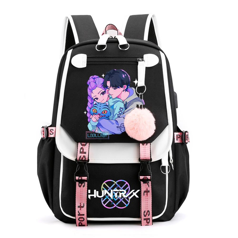 Anime Cute Cartoon K-Pop Printed Backpack Schoolbag for Teenager Student Girl Boy Bookbag Large Capacity Waterproof Travel Bag Kid Gift Rucksak