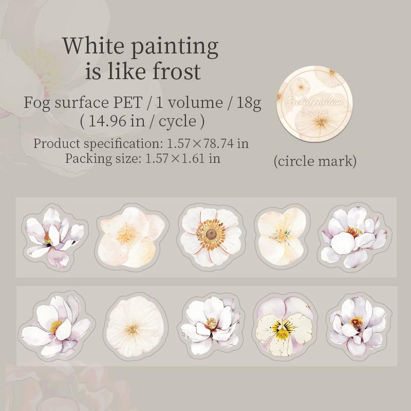 50mm*2m Flowers Plants PET Tapes Junk Journal Adhesiva Scrapbooking Sticker Planner Diary Collage Decoration Stationery Tape