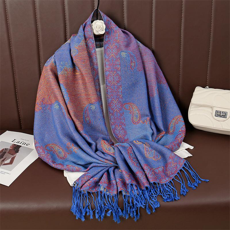 Пейсли Пашмина Шаль Шарф Женский Жаккардовый Кашемировый Принт Шарфы Цветы Бордюры Женский Кисточки Одеяло Накидки Этнические Шали
