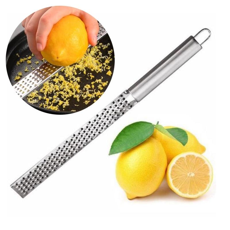 12 Inch Lemon Zester Stainless Steel Cheese Grater Slicer Rectangle Chocolate Lemon Zester with Non-Slip Handle Kitchen Gadgets