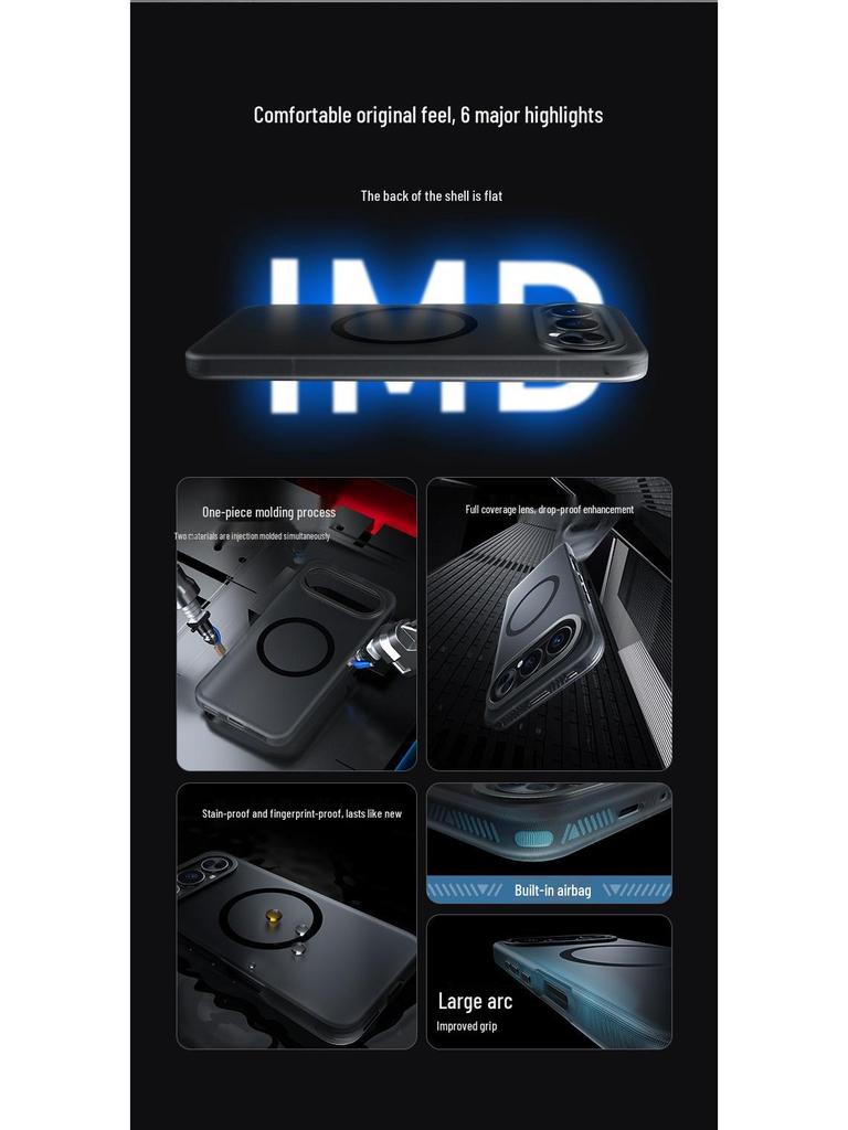 Honor 500Pro Frosted Magnetic Lens Protective Case - Full Coverage, Anti-Fall Design