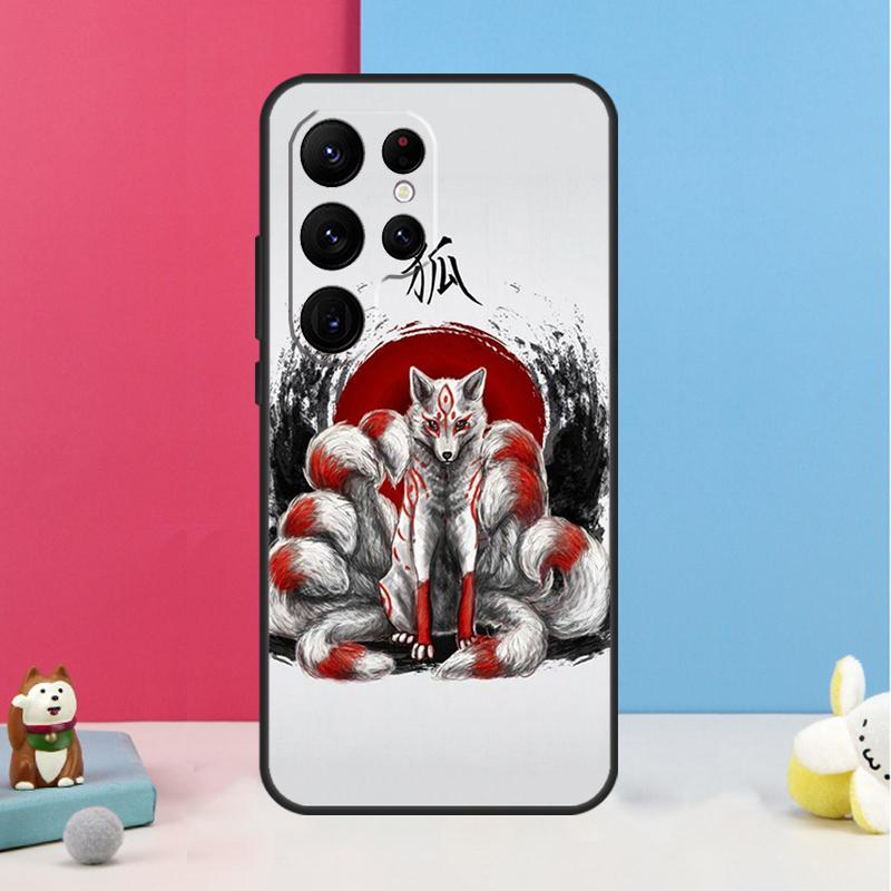 Kitsune Fox Art Case For Samsung Galaxy S24 Ultra S23 S22 S9 S10 Note 10 Plus Note 20 S20 FE S21 FE Cover