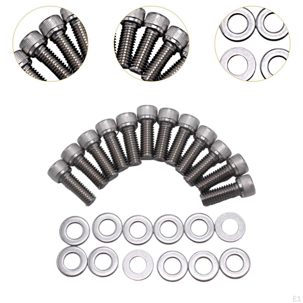 12x Exhaust Pipe Studs Nuts Fastener Bolts with Washers Hardened Sturdy 304 Stainless Steel Car