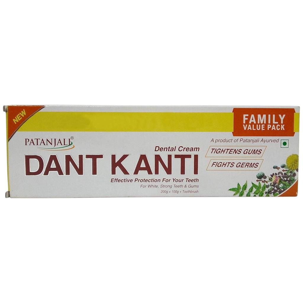 Patanjali Травяная зубная паста Dant Kanti 300 г Уход за полостью рта Зубная паста для защиты десен Защита от микробов Натуральный уход за зубами
