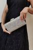 Women's Stylish and Useful Evening Dress Bag Powder Fabric Faux Leather Evening Dress Bag