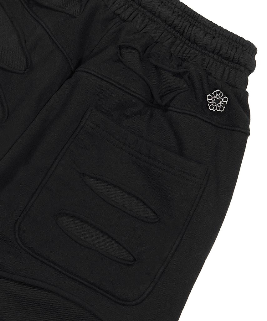 ULKIN [Runway] Double Layer Cutout Sweatpants_Black