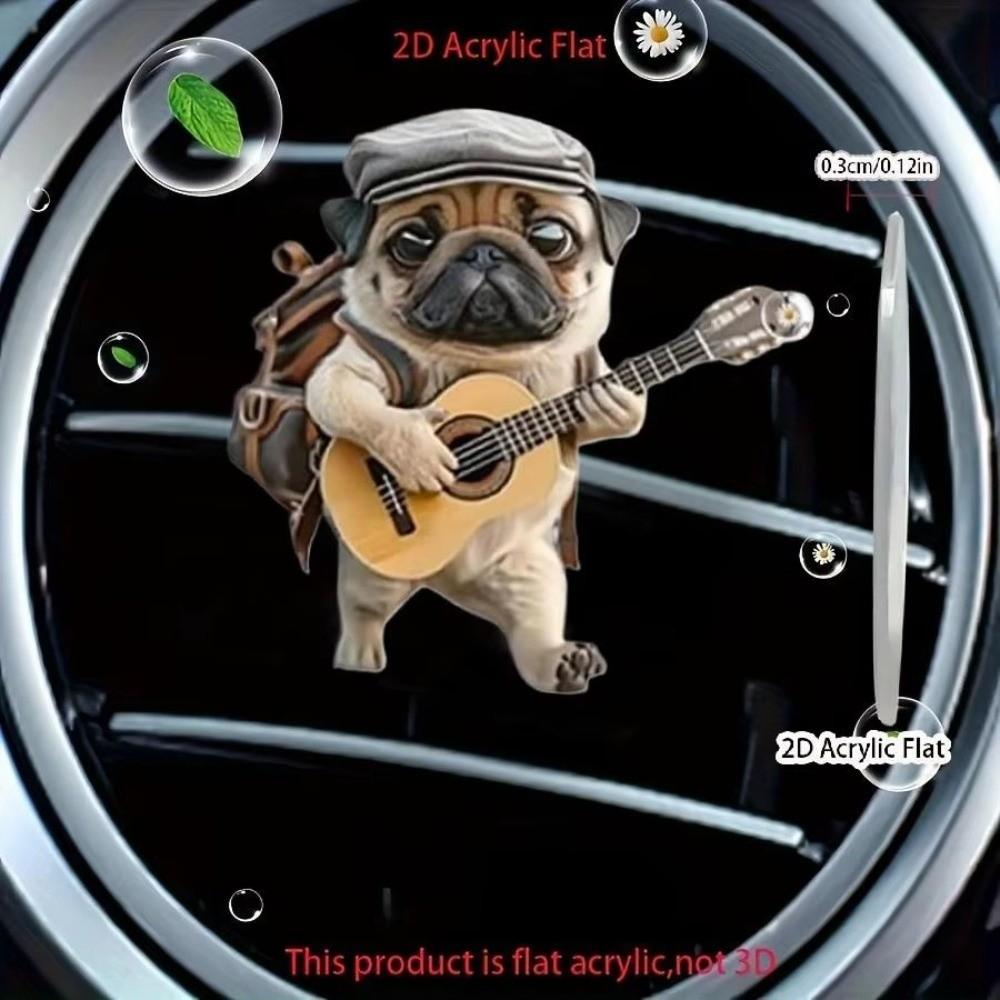 Cute Pug Car Air Freshener Long-Lasting 2D Aromatherapy Diffuser  Auto Decoration