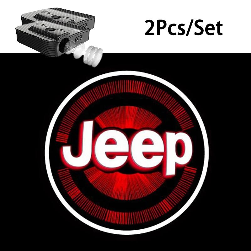 Для Jeep 2 шт. JEEP HD Светодиодная лампа-проектор приветственного света на дверь автомобиля Для Jeep Renegade Compass Grand Cherokee Wrangler jk Gladiato