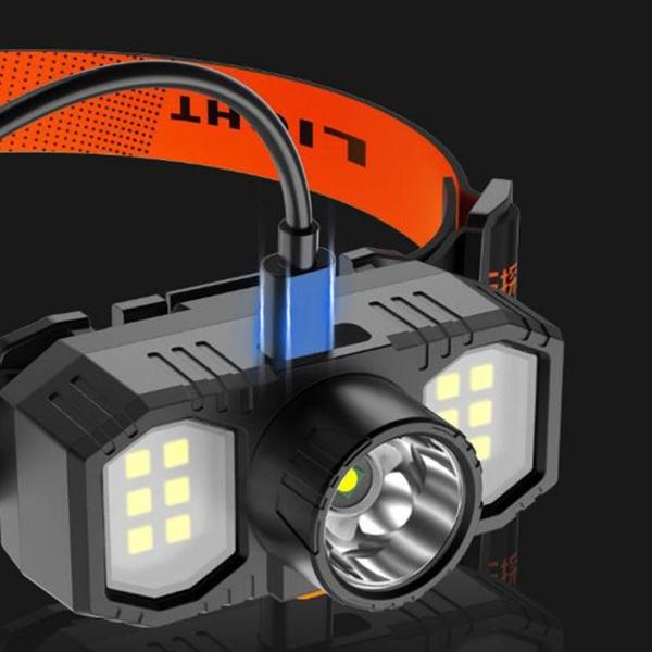 Светодиодный налобный фонарь, 3 режима, USB перезаряжаемый налобный фонарик, светодиодный прожектор, водонепроницаемый светильник для ночной рыбалки