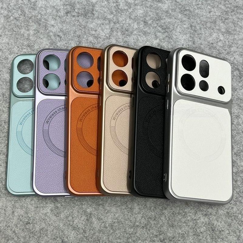 Модная Простая Однотонная Искусственная Кожа Личи для OPPO Find X9S Pro X9 Pro X8 Ultra X8Pro Магнитная Защитная Крышка с Поднятой Защитой Камеры от Падений