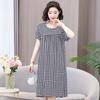Women's Cotton Silk Mid-Length Nightgown - Summer Pajamas Plus Size Homewear for Middle-Aged and Elderly