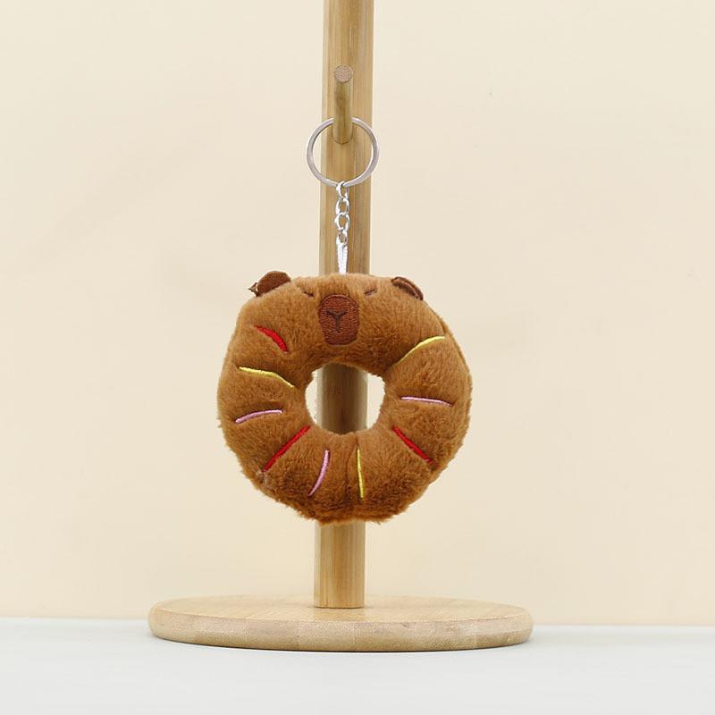 Capybara Soft Plush Keychain With Sandwich And Donut Shapes For Gift Giving