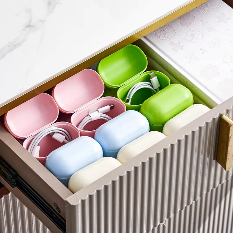 1Pcs Data Cable Organizer Cute Small Storage Box for Lipstick Earphones Sealed Student Desktop Organizer Case