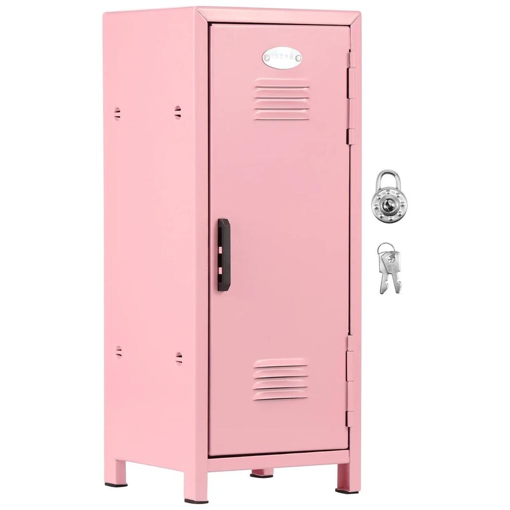 Mini Locker Rustproof Locker Storage Cabinet with Lock and Key Practical Storage Locker with 3 Compartments for Desktop Girl Boy