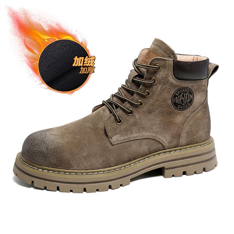 Американские ретро ботинки Мартин мужские и женские 2025 зимние бархатные на платформе пара рабочие ботинки трендовая обувь-J