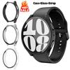 2 шт. Закаленное стекло+Чехол+Ремешок для Samsung Galaxy Watch 7 6 5 4 40 мм 44 мм ПК Защитная крышка экрана Galaxy Watch 6 7 5 Ремешок