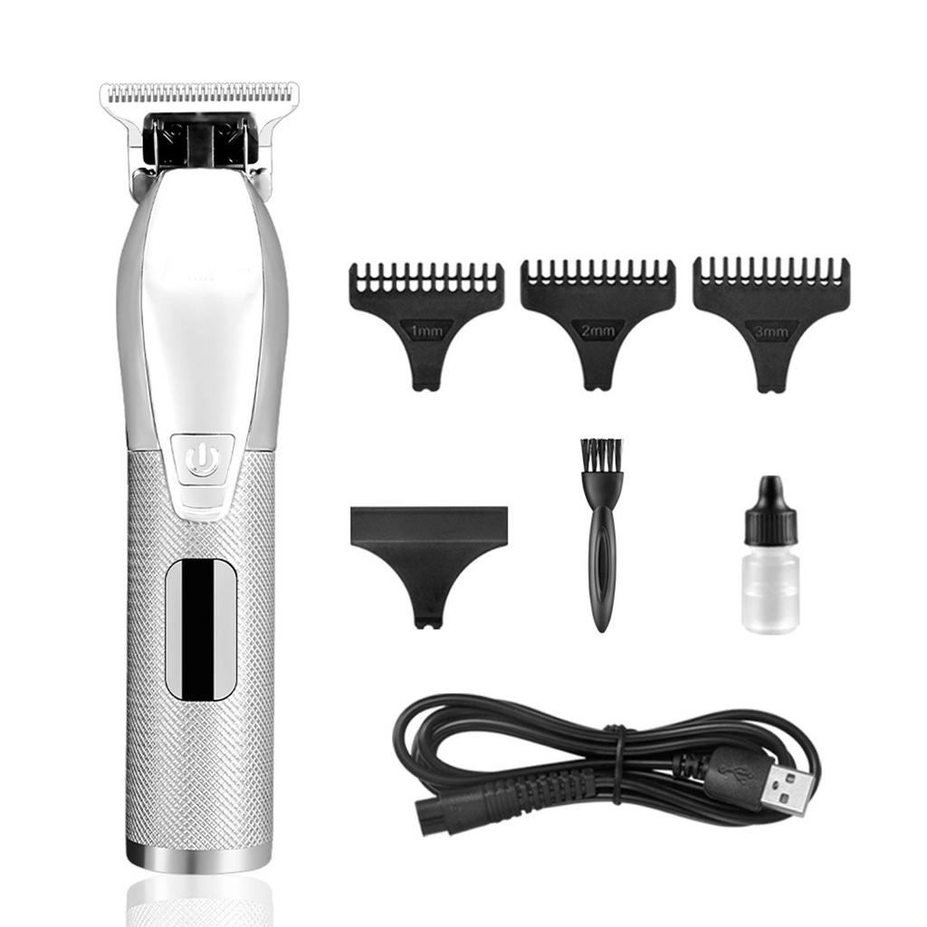 Перезаряжаемая ЖК-машинка для стрижки волос для дома, электрическая парикмахерская, мощная машинка для стрижки волос, металлическая кромка, высокое качество