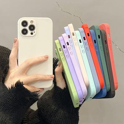 Роскошный квадратный тонкий чехол из жидкого силикона для iPhone 17 Air 17 Pro Max 16 15 14 13 Защита камеры объектива Мягкая накладка