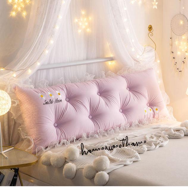 Милая прикроватная подушка размера «king-size» с вышивкой, мягкая подушка для спины, эластичная подушка для дивана, большая поясничная подушка